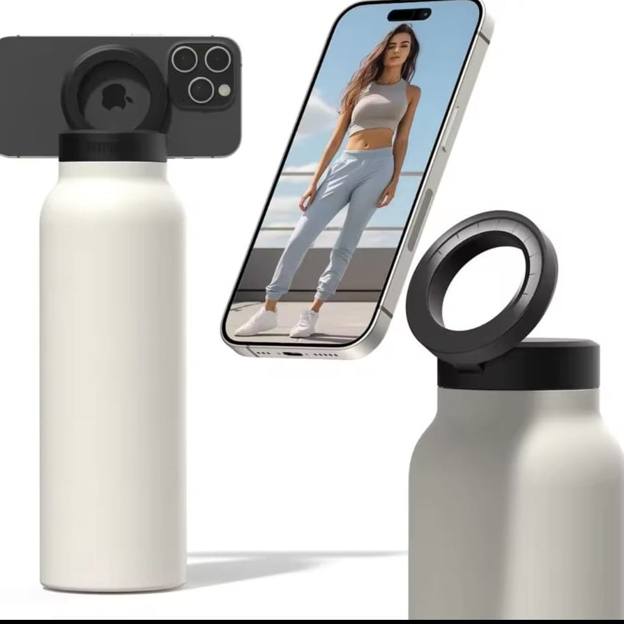 Supporto magnetico MagSafe integrato nella borraccia termica RingBottle One per iPhone e smartphone
