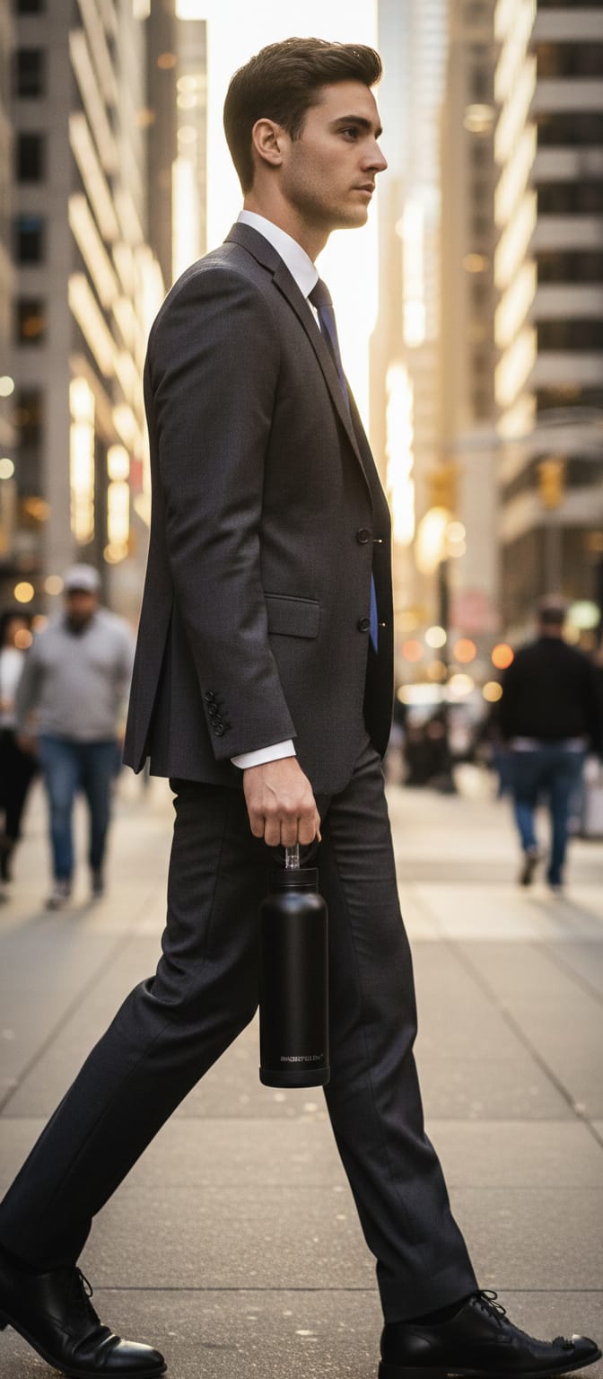 Maniglia ergonomica con rivestimento gomma borraccia termica RingBottle One facile trasporto palestra ufficio